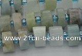 CRB646 15.5 inches 6*10mm tyre aquamarine gemstone beads