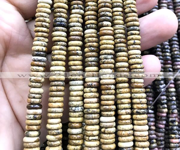 CRB6529 15 inches 2*6mm rondelle picture jasper beads wholesale
