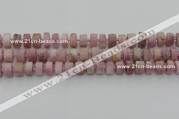 CRB653 15.5 inches 6*12mm tyre pink kunzite gemstone beads