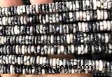 CRB6532 15 inches 2*6mm rondelle black water jasper beads