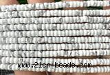 CRB6612 15 inches 2*4mm faceted heishi white howlite turquoise beads