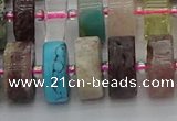 CRB675 15.5 inches 8*16mm tyre mixed gemstone beads wholesale