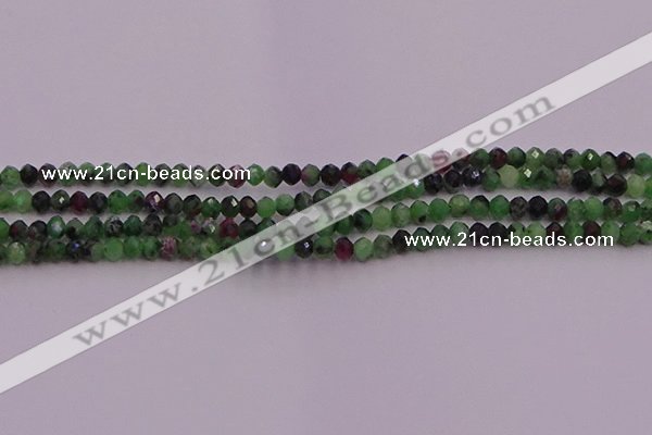 CRB702 15.5 inches 2.5*3mm faceted rondelle ruby zoisite beads