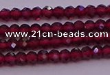 CRB704 15.5 inches 2*3mm faceted rondelle red garnet beads