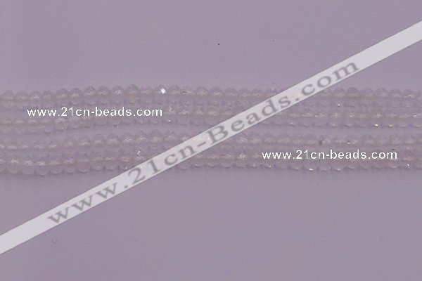 CRB709 15.5 inches 3*4mm faceted rondelle white crystal beads