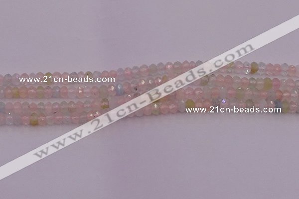 CRB716 15.5 inches 2.5*4mm faceted rondelle morganite beads