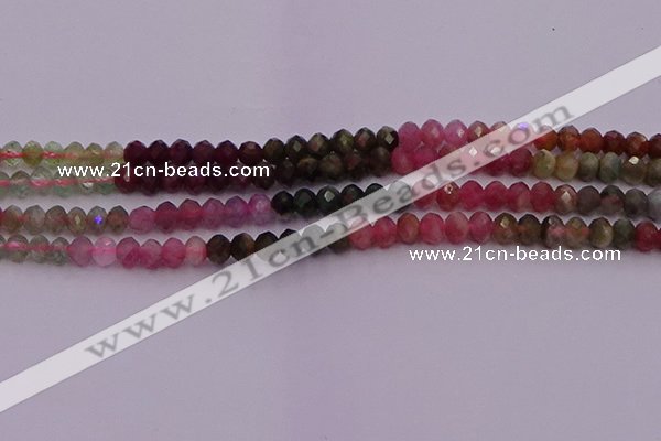 CRB717 15.5 inches 3*5mm faceted rondelle tourmaline beads