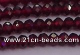 CRB718 15.5 inches 3*4mm faceted rondelle red garnet beads