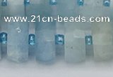 CRB806 15.5 inches 8*18mm faceted rondelle aquamarine beads