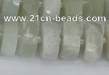 CRB813 15.5 inches 8*16mm faceted rondelle grey moonstone beads