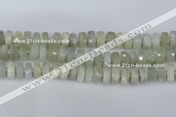 CRB813 15.5 inches 8*16mm faceted rondelle grey moonstone beads