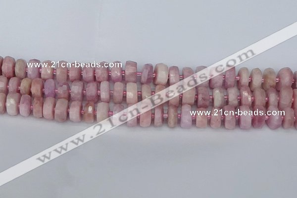 CRB826 15.5 inches 6*10mm faceted rondelle kunzite beads