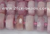 CRB828 15.5 inches 8*14mm faceted rondelle kunzite beads