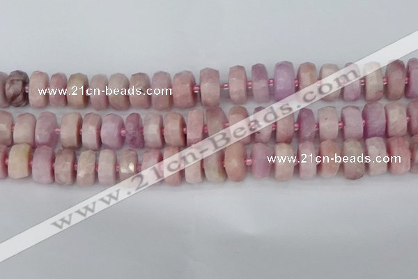 CRB829 15.5 inches 8*16mm faceted rondelle kunzite beads