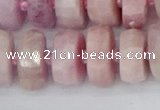 CRB830 15.5 inches 8*18mm faceted rondelle kunzite beads