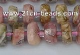 CRB834 15.5 inches 6*10mm faceted rondelle rhodochrosite beads