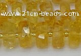 CRB845 15.5 inches 8*16mm faceted rondelle citrine beads