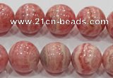 CRC102 15.5 inches 18mm round natural argentina rhodochrosite beads