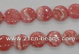 CRC106 15.5 inches 12mm flat round natural argentina rhodochrosite beads