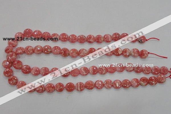 CRC106 15.5 inches 12mm flat round natural argentina rhodochrosite beads