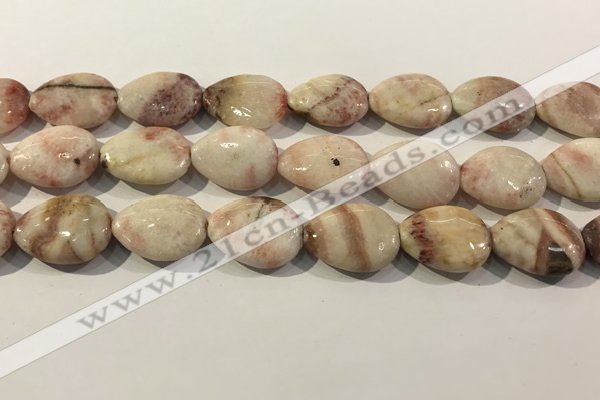 CRC1086 15.5 inches 18*25mm flat teardrop rhodochrosite beads