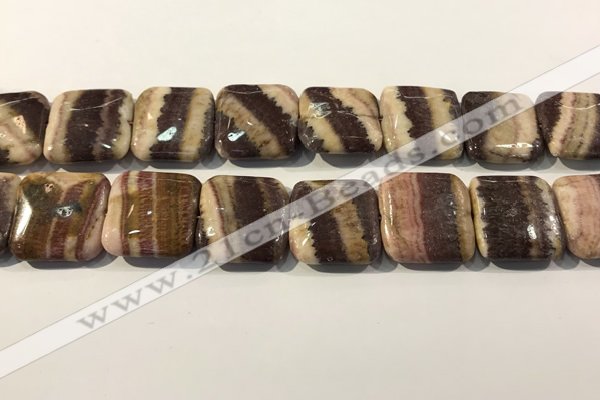 CRC1096 15.5 inches 25*25mm square rhodochrosite beads wholesale