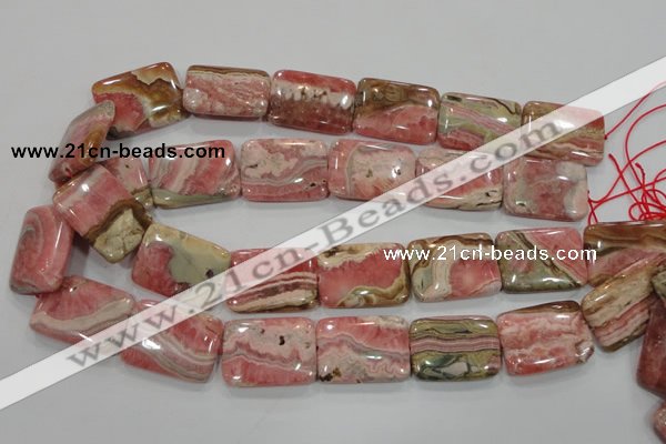 CRC111 15.5 inches 22*30mm rectangle natural argentina rhodochrosite beads