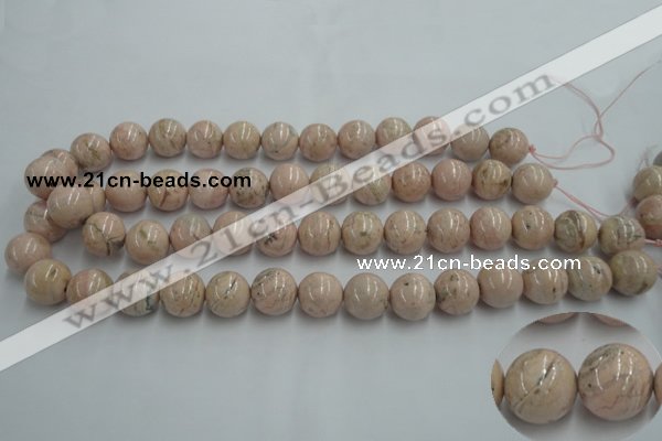 CRC155 15.5 inches 14mm round Argentina rhodochrosite beads