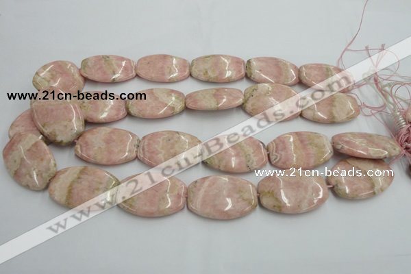 CRC157 15.5 inches 25*35mm flat drum Argentina rhodochrosite beads