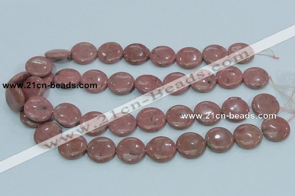 CRC207 16 inches 20mm flat round rhodochrosite gemstone beads