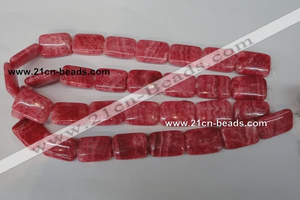 CRC34 15.5 inches 18*25mm rectangle dyed rhodochrosite gemstone beads