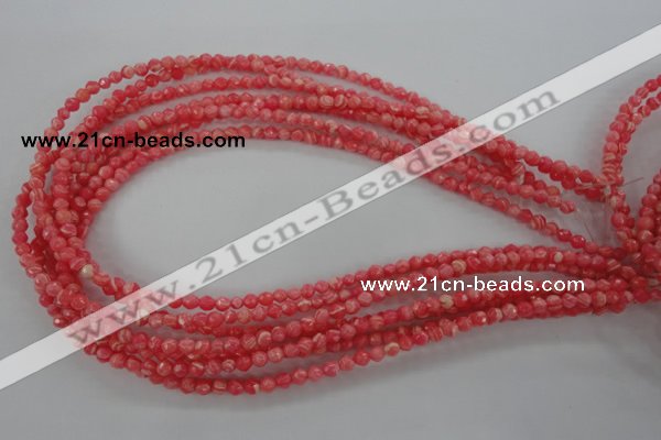 CRC400 15.5 inches 4mm faceted round synthetic rhodochrosite beads