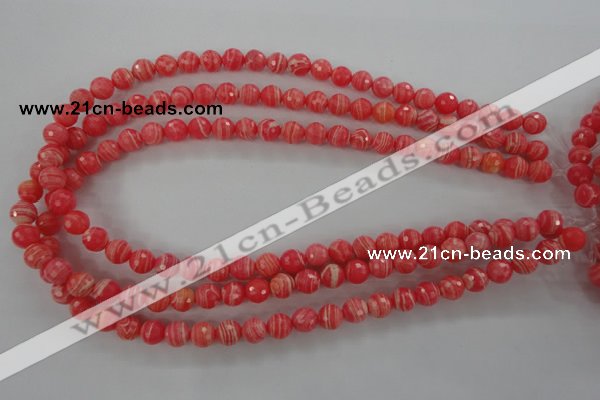 CRC402 15.5 inches 8mm faceted round synthetic rhodochrosite beads