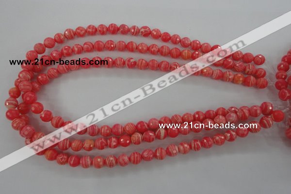 CRC403 15.5 inches 10mm faceted round synthetic rhodochrosite beads