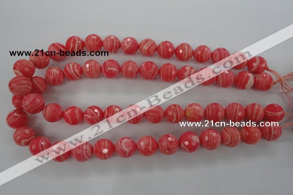 CRC404 15.5 inches 12mm faceted round synthetic rhodochrosite beads