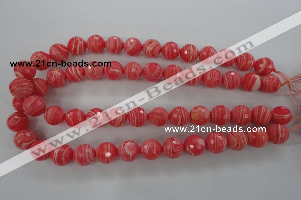 CRC405 15.5 inches 14mm faceted round synthetic rhodochrosite beads