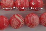 CRC407 15.5 inches 18mm faceted round synthetic rhodochrosite beads