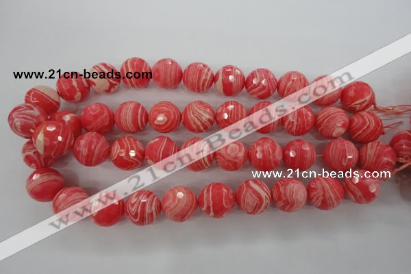 CRC407 15.5 inches 18mm faceted round synthetic rhodochrosite beads