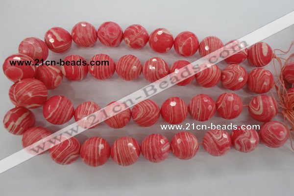 CRC408 15.5 inches 20mm faceted round synthetic rhodochrosite beads