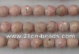 CRC452 15.5 inches 8mm faceted round Argentina rhodochrosite beads