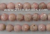 CRC453 15.5 inches 10mm faceted round Argentina rhodochrosite beads