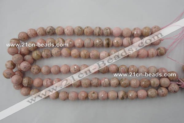 CRC454 15.5 inches 12mm faceted round Argentina rhodochrosite beads