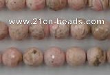 CRC455 15.5 inches 14mm faceted round Argentina rhodochrosite beads