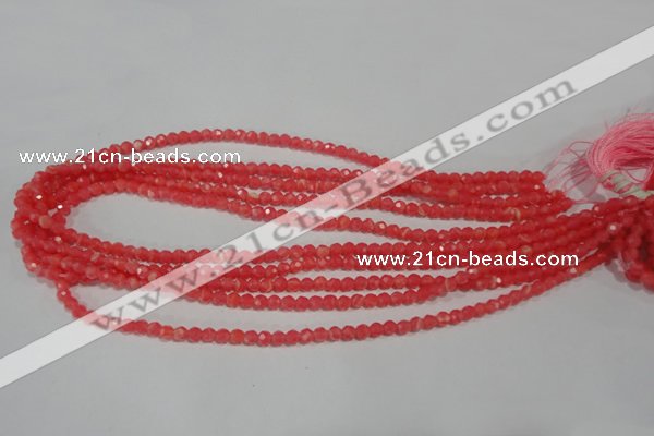 CRC510 15.5 inches 4mm faceted round synthetic rhodochrosite beads