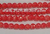 CRC511 15.5 inches 6mm faceted round synthetic rhodochrosite beads