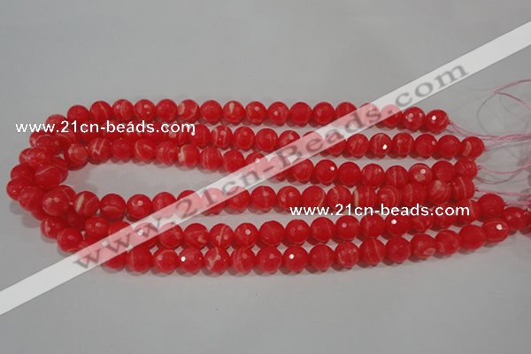 CRC513 15.5 inches 10mm faceted round synthetic rhodochrosite beads