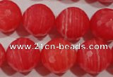 CRC517 15.5 inches 18mm faceted round synthetic rhodochrosite beads