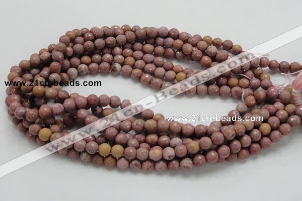 CRC58 15.5 inches 8mm faceted round rhodochrosite gemstone beads