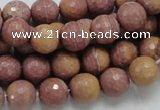 CRC59 15.5 inches 10mm faceted round rhodochrosite gemstone beads