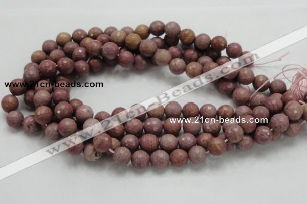 CRC60 15.5 inches 12mm faceted round rhodochrosite gemstone beads